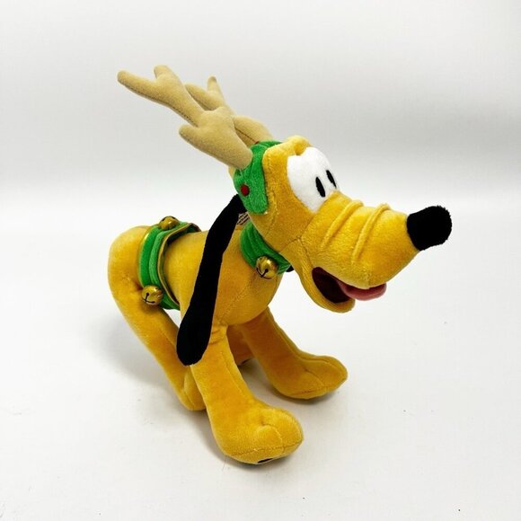 Pluto Vintage Disney reindeer Plush Disney Parks antlers Velvet fabric NWT - Picture 1 of 10